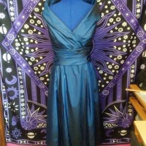 Vintage Off the Shoulder Blue Dress